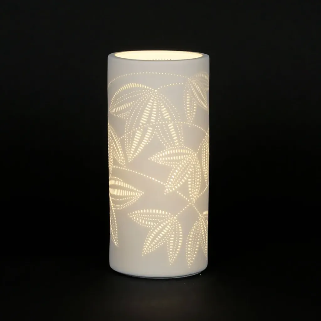 Fabrique de Styles Lampe cylindre en porcelaine h24cm - palmea* Lampes À Poser