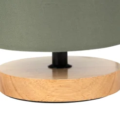 Fabrique de Styles Lampe en bois d'hévéa et coton naturel et h24cm - Filen* Lampes À Poser