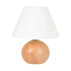 Fabrique de Styles Lampe en bois et coton h24cm - rondo* Lampes À Poser