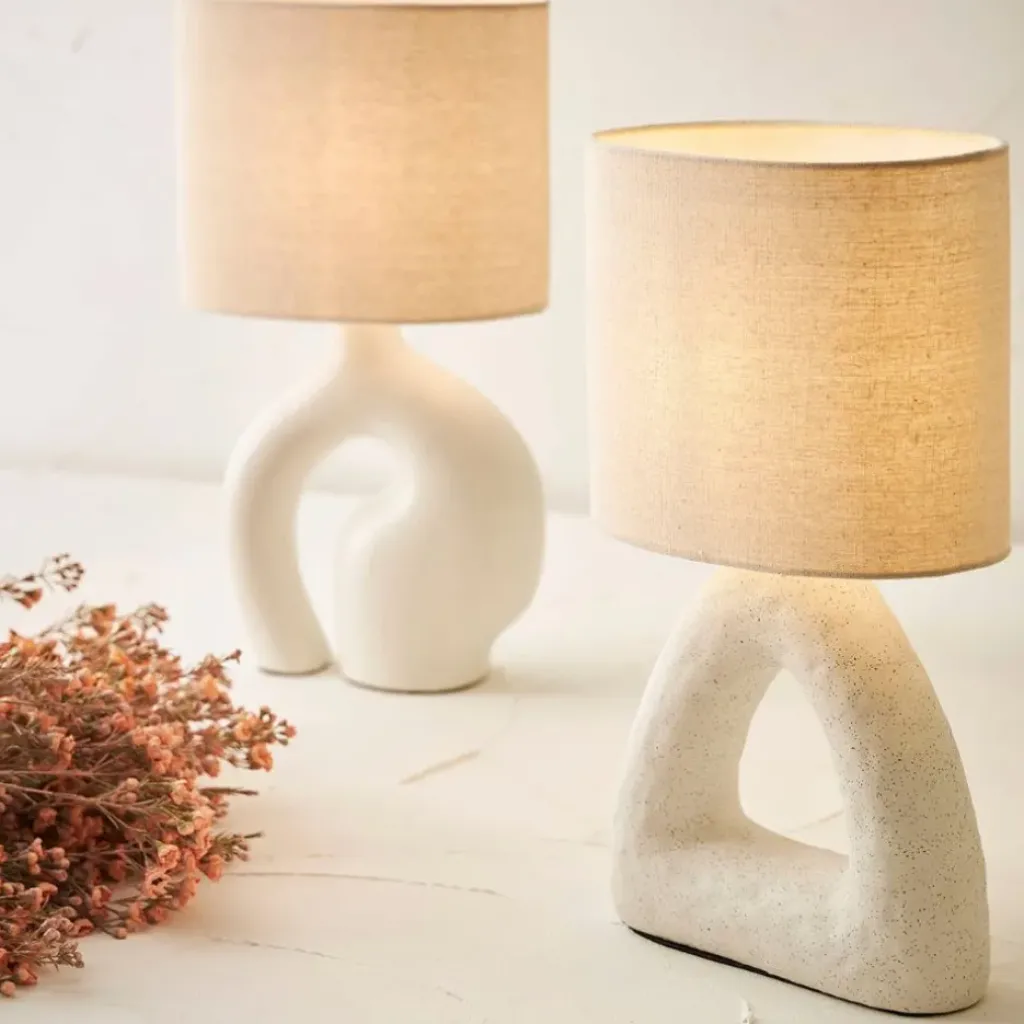 Fabrique de Styles Lampe en céramique et coton h38cm - Organic* Lampes À Poser