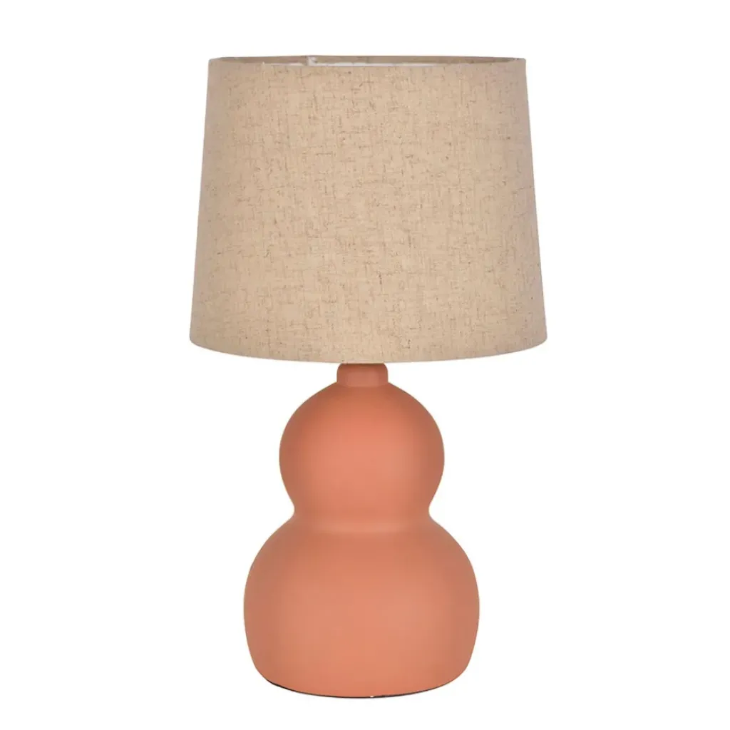 Fabrique de Styles Lampe en céramique et lin h38.5cm - Dryade* Lampes À Poser