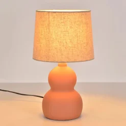 Fabrique de Styles Lampe en céramique et lin h38.5cm - Dryade* Lampes À Poser