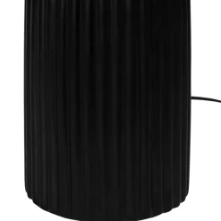 Fabrique de Styles Lampe en céramique noir et coton ecru h41cm - Organic* Lampes À Poser