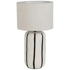 Fabrique de Styles Lampe en céramique rayée noir et écru h46cm - Paese* Lampes À Poser