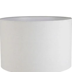 Fabrique de Styles Lampe en porcelaine et lin blanc h59cm - Phebe* Lampes À Poser