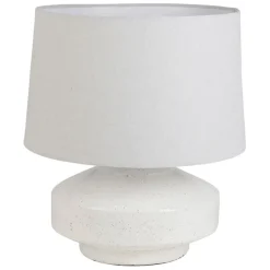 Fabrique de Styles Lampe en terre cuite et lin blanc h44.5cm - Tahra* Lampes À Poser