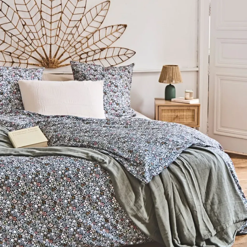 Fabrique de Styles Lampe en terre cuite émeraude mate et naturel h32cm - Nira* Lampes À Poser