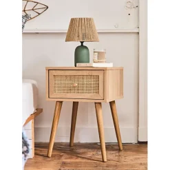 Fabrique de Styles Lampe en terre cuite émeraude mate et naturel h32cm - Nira* Lampes À Poser