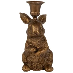 Fabrique de Styles Lot de 2 bougeoirs lapin en poudre de pierre et fer - Floreal* Photophores, Bougeoirs Et Lanternes