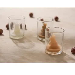 Fabrique de Styles Lot de 3 bougies lapin blanc beige et marron 2h - Floreal* Bougies Non Parfumées