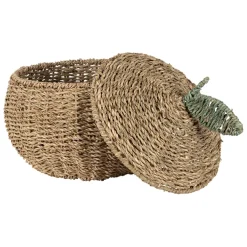 Fabrique de Styles Lot de 2 corbeille pommes en jonc de mer naturel et vert - Les Fruits* Paniers Et Corbeilles