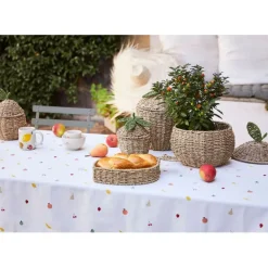 Fabrique de Styles Lot de 2 corbeille pommes en jonc de mer naturel et vert - Les Fruits* Paniers Et Corbeilles