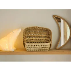 Fabrique de Styles Lot de 2 corbeilles en feuille de palmier 25x20xh10cm - Beezz* Paniers Et Corbeilles