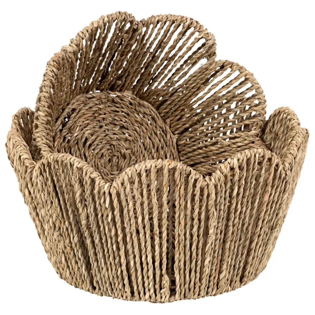 Fabrique de Styles Lot de 2 corbeilles en jonc de mer - Chaumière* Paniers Et Corbeilles