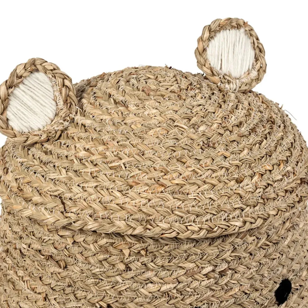 Fabrique de Styles Lot de 2 corbeilles en jonc de mer d31.5xh45cm - Famille* Paniers Et Corbeilles