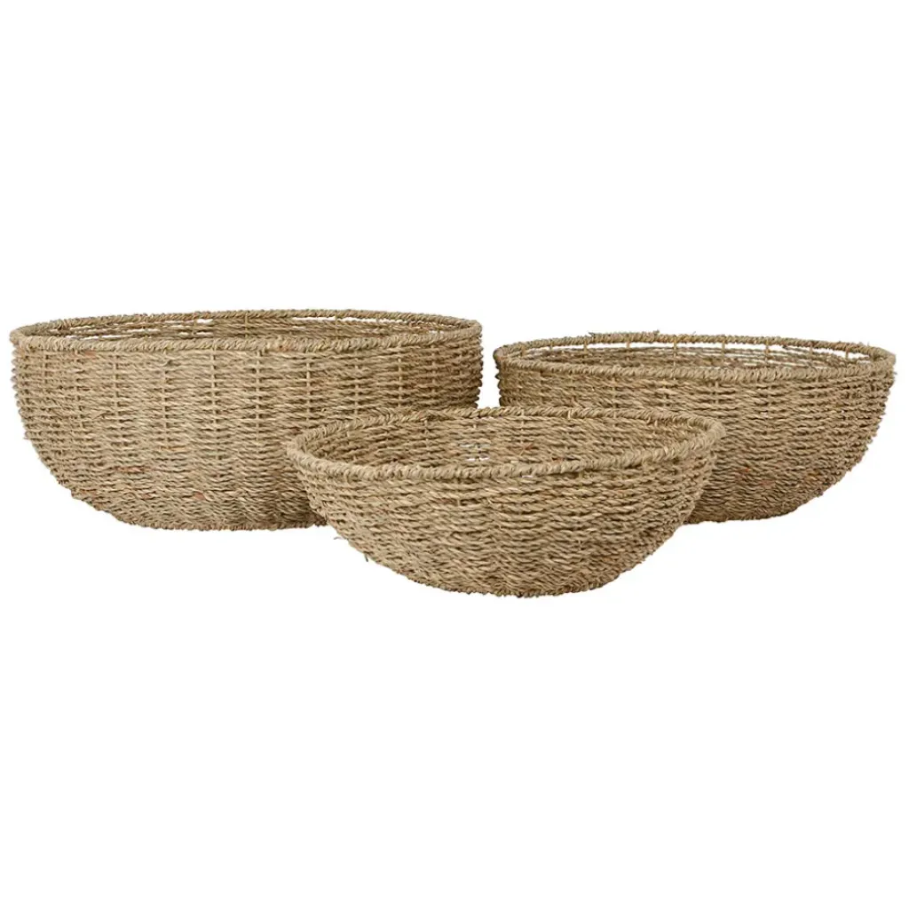Fabrique de Styles Lot de 3 corbeilles en jonc de mer - Borneo* Paniers Et Corbeilles