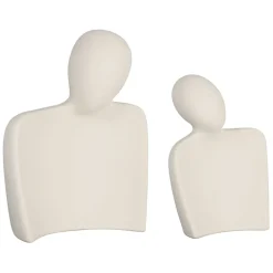 Fabrique de Styles Lot de 2 décoration abstraite en grès écru - Greeka* Petits Objets Déco