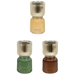 Fabrique de Styles Lot de 3 photophore en verre - Prisca* Photophores, Bougeoirs Et Lanternes