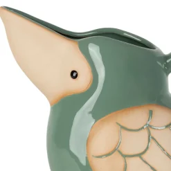 Fabrique de Styles Lot de 2 pichets oiseau en grès blanc et sauge 1L - Calao* Carafes Et Pichets