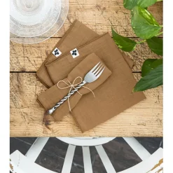 Fabrique de Styles Lot de 3 serviettes de table en gaze de coton 40x40cm - Gaia* Serviettes De Table