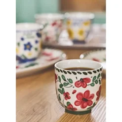 Fabrique de Styles Lot de 4 tasses en grès fleur 17cl - Bellagio* Tasses Et Mugs