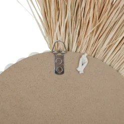 Fabrique de Styles Miroir rond asymétrique en raphia - blue sand* Miroirs