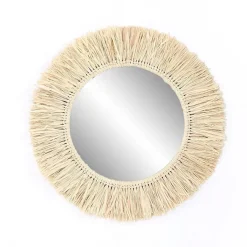 Fabrique de Styles Miroir rond en raphia d47cm - Efia* Miroirs