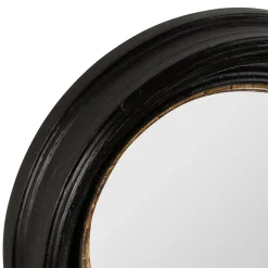 Fabrique de Styles Miroir rond noir et dore d21cm en résine - Aureol* Miroirs
