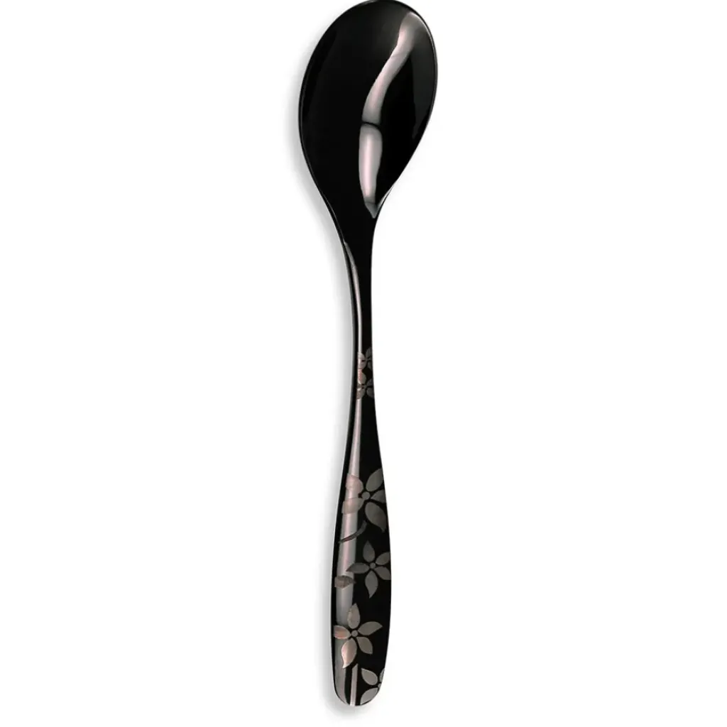 Fabrique de Styles Ménagère 16 pièces en inox noir motif printemps* Ménagères