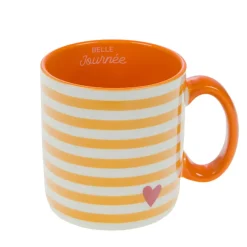 Fabrique de Styles Mug rayé rouge et blanc en porcelaine - Ella* Tasses Et Mugs