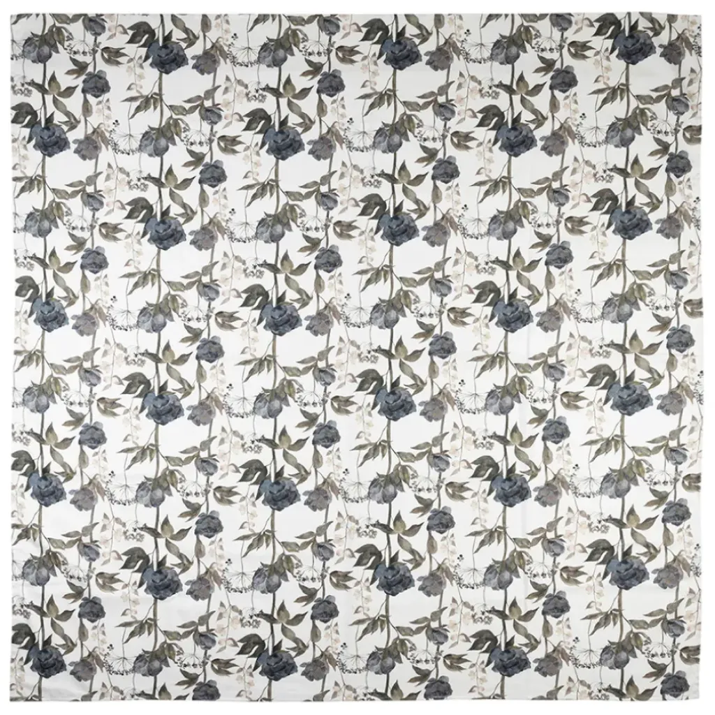 Fabrique de Styles Nappe en coton gris vert 320x160cm - Rose noire* Nappes