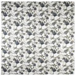 Fabrique de Styles Nappe en coton gris vert 160x160cm - Rose noire* Nappes