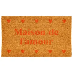 Fabrique de Styles Paillasson "Maison de l'amour" en coco 73x43cm - Famille* Paillassons