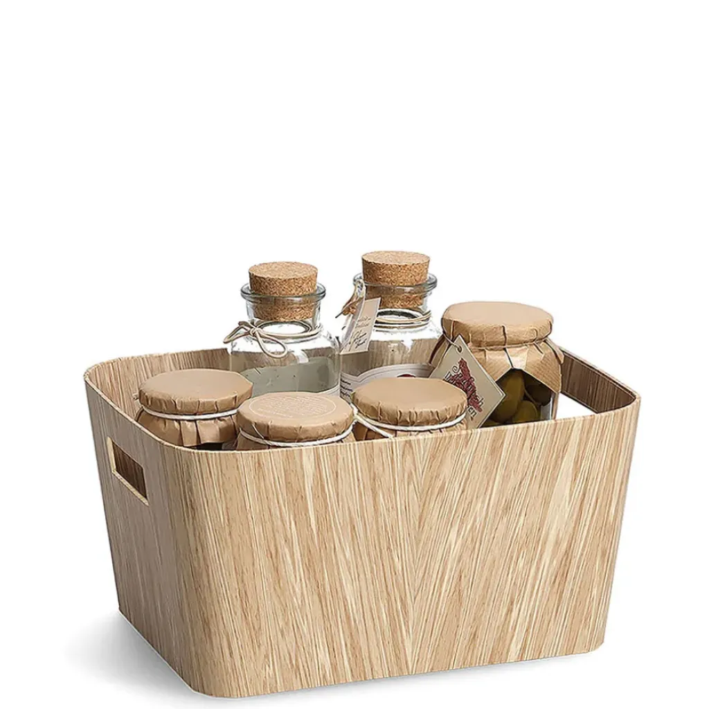 Fabrique de Styles Panier en bois 30.5x22.9xh15.12cm* Rangements Salle De Bain