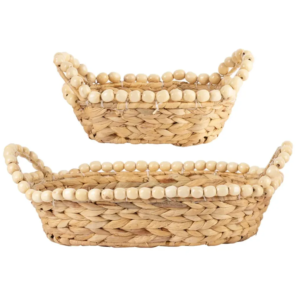 Fabrique de Styles Panières x2 en jacinthe d'eau - été à la mer* Paniers Et Corbeilles