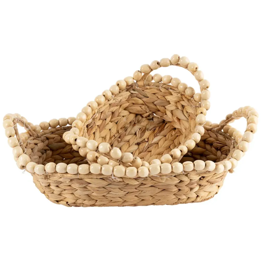 Fabrique de Styles Panières x2 en jacinthe d'eau - été à la mer* Paniers Et Corbeilles