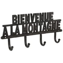 Fabrique de Styles Patère 4 crochets Bienvenue à la montagne en fonte - Minrai* Patères
