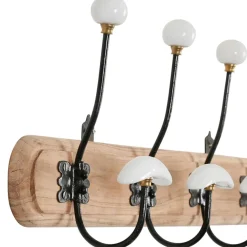 Fabrique de Styles Patère 4 crochets en acacia et fer naturel et blanc - Campagne* Patères