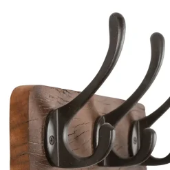 Fabrique de Styles Patère 3 crochets en shorea et ferrier - Campagne* Patères