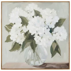 Fabrique de Styles Peinture encadrée hortensias blancs 80x80cm* Tableaux Et Toiles