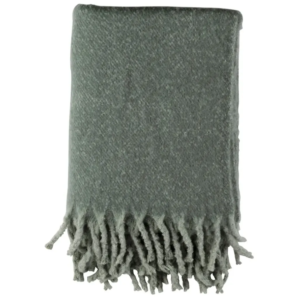 Fabrique de Styles Plaid avec franges en tissu 170x130cm - Klosen* Plaids