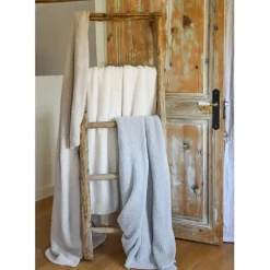 Fabrique de Styles Plaid en tissu écru 170x130cm - Alysse* Plaids