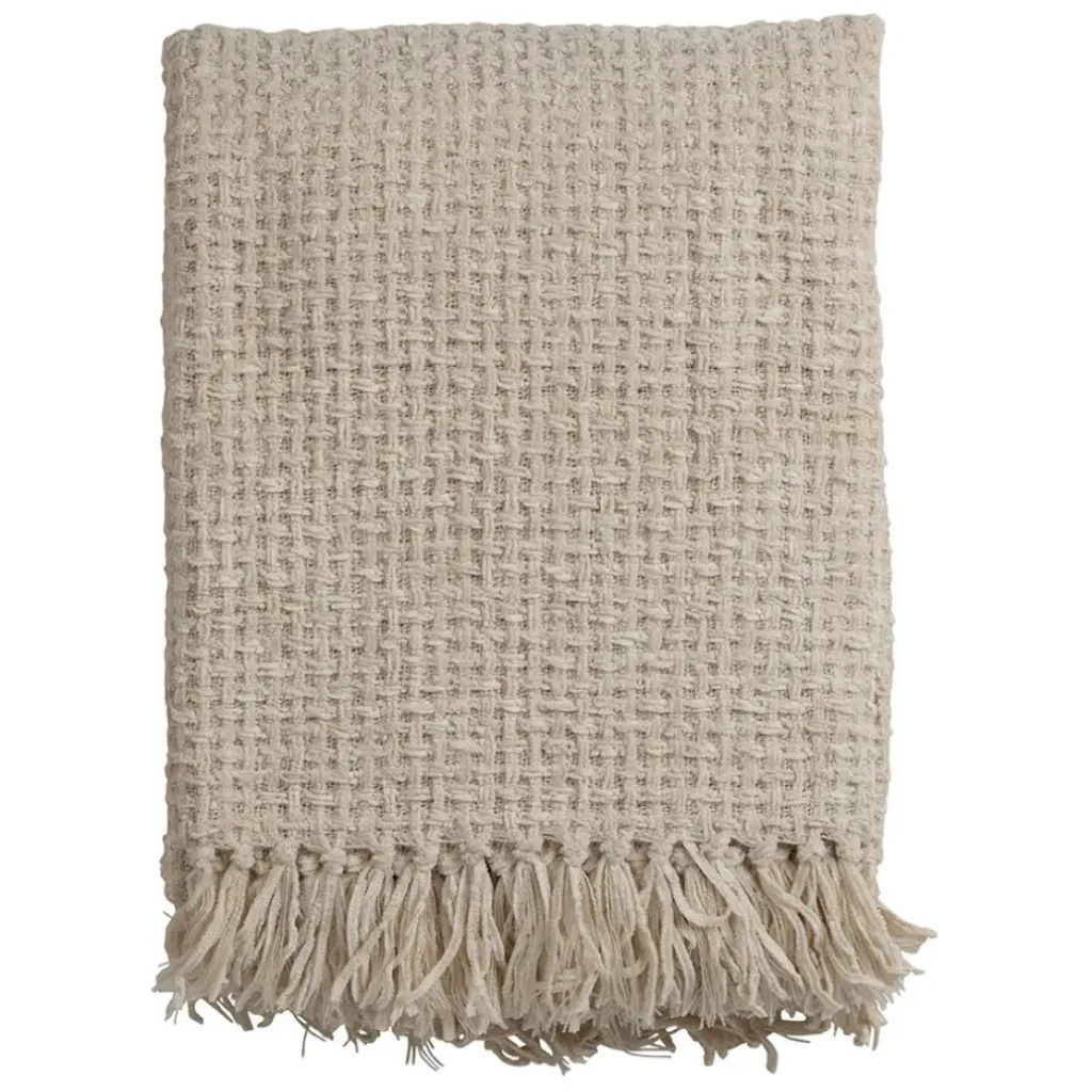 Fabrique de Styles Plaid en tissu écru 130x170cm - Klosen* Plaids