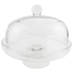 Fabrique de Styles Plat sur pied en verre avec cloche d30cm - Alphe* Plats Et Saladiers