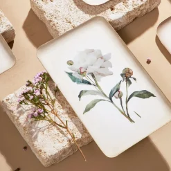 Fabrique de Styles Plateau en fer blanc et doré 15x25.5cm - Pivoine* Plateaux