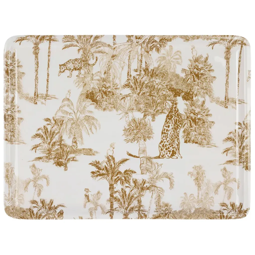 Fabrique de Styles Plateau en fer écru et palmiers 40x30cm - Mocoa* Plateaux