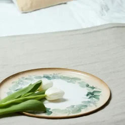 Fabrique de Styles Plateau en fer rond eucalyptus d35cm* Plateaux