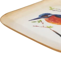 Fabrique de Styles Plateau martin pécheur en fer 16x16cm* Plateaux