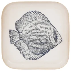 Fabrique de Styles Plateau poisson en fer 16x16cm - Bord De Mer* Plateaux