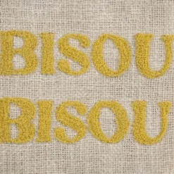 Fabrique de Styles Pochette brodée bisou en coton jaune et bleu - Lumi* Pochettes Et Housses